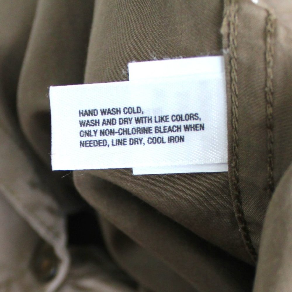 GAP Silk Cotton Utility Shirtdress Khaki Button Front Epaulettes Size 4 - Picture 10 of 11